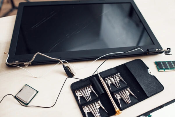image of diagnostic tools with a laptop