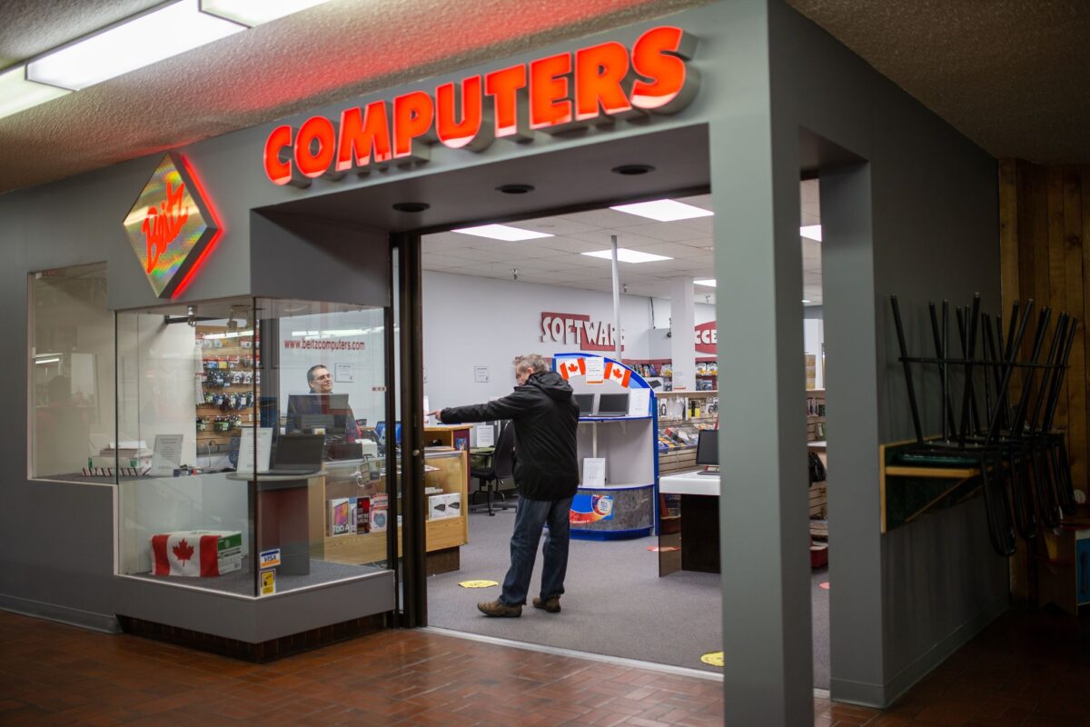Storefront of computer and office supply store in Kitimat BC